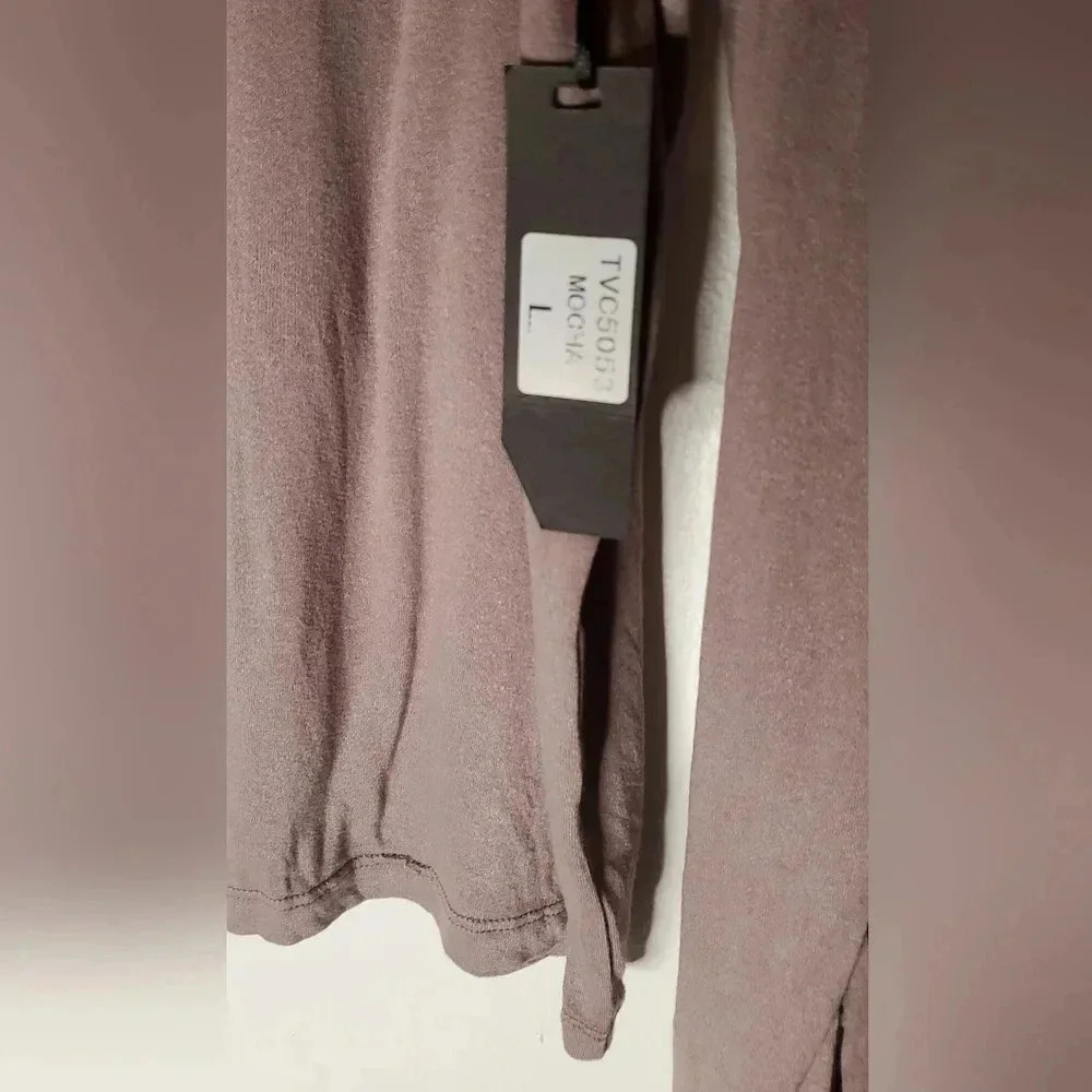 Ellie Kate Ruffled Trim Long Sleeve Blouse Sz L  Spandex Blend Pastel NWT - Picture 5 of 8